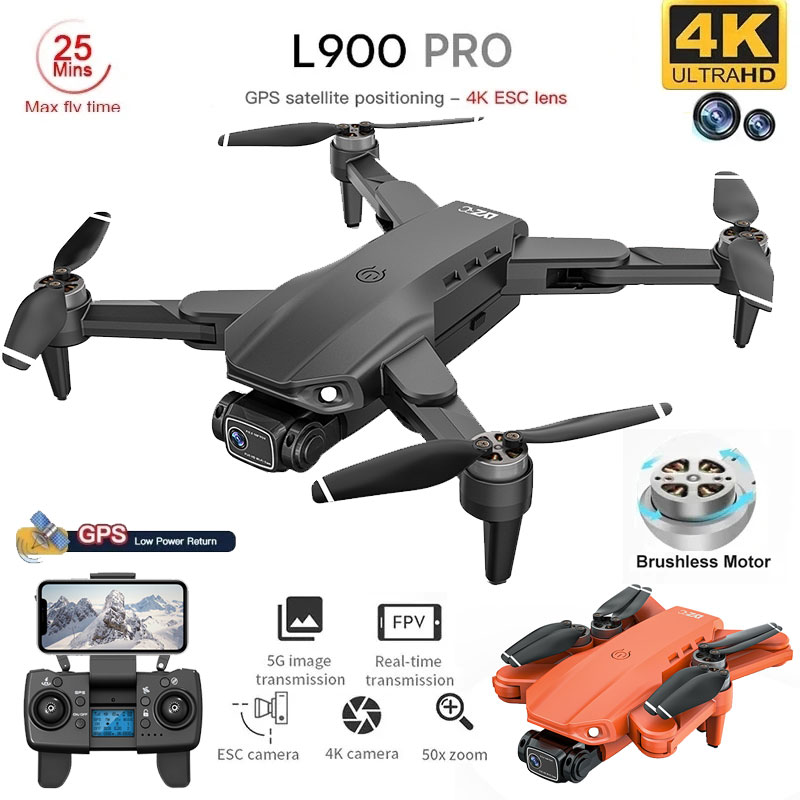 折りたたみ式ブラシレスドローンl900プロ,GPS, 4k, - Drone Camera Lens のレビューと価格