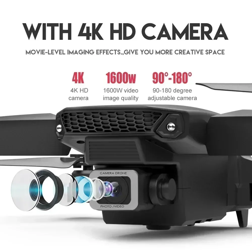 折りたたみ式クワッドコプター,e88プロ広角fpv,wifi - Drone Camera Lens のレビューと価格